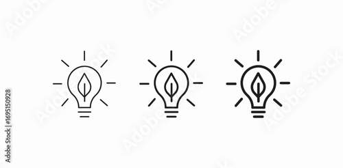 lightbulb leaf idea icon sign vector