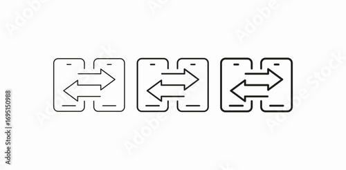 phone transfer arrows icon sign vector