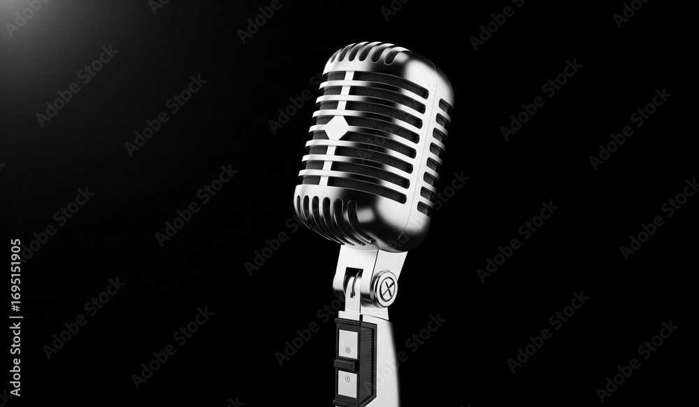 Fototapeta premium microphone on black background