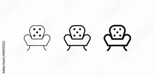 armchair with dots icon sign vector