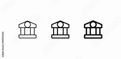 bank with pillars icon sign vector