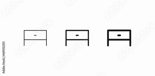 bedside table drawer icon sign vector