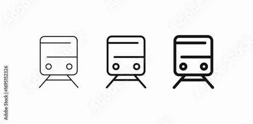 front view train icon sign vector