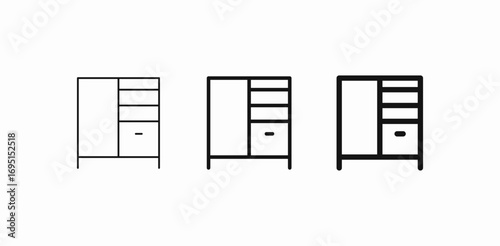 tall storage cabinet icon sign vector
