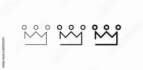 three-pointed crown symbol icon sign vector