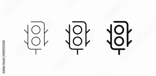 two-bulb traffic light icon sign vector