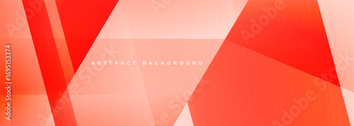 Red modern abstract wide banner with diagonal shapes. Orange minimalist geometric abstract background. Vector illustration
