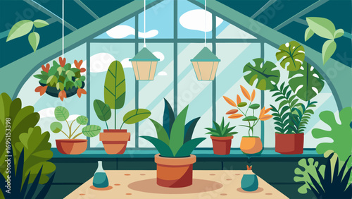 A mini indoor garden with a variety of plants providing a peaceful and natural setting.