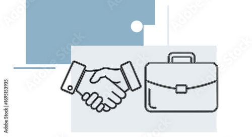 Professional handshake and briefcase symbolize successful business partnership and deal closure representing growth and collaboration, Generative AI.