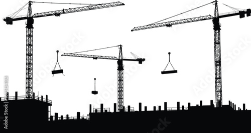 construction site with cranes