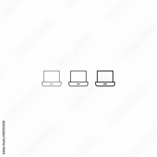 laptop computer screen icon sign vector