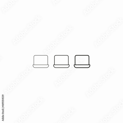 top down laptop icon sign vector
