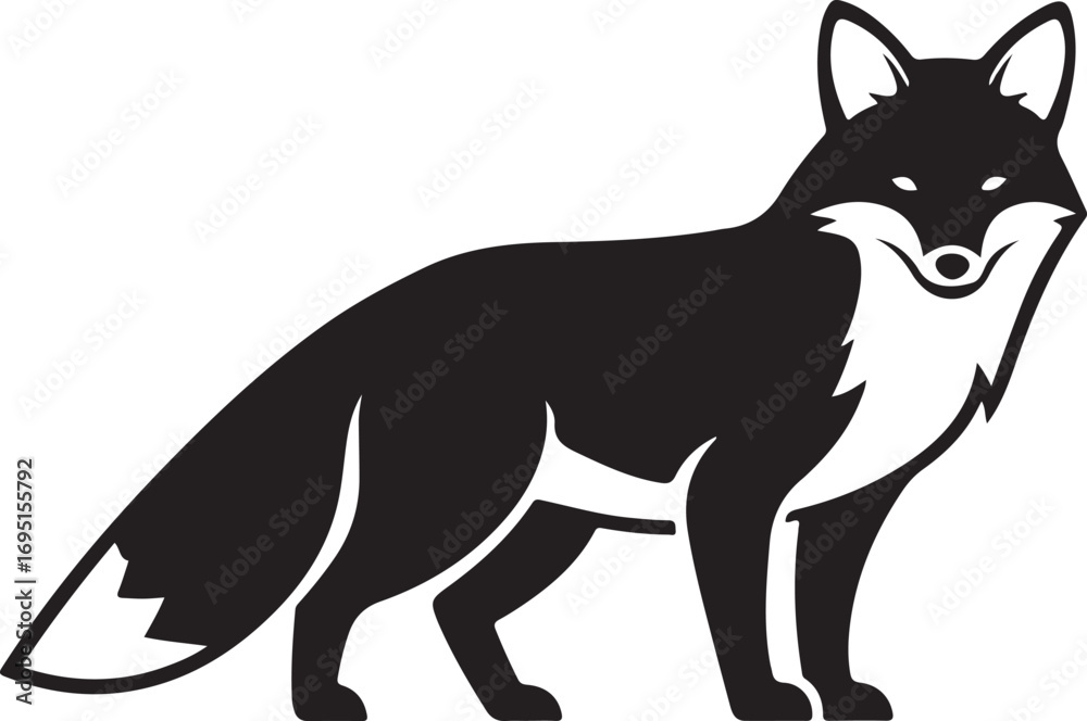Fototapeta premium Elegant Fox Silhouette Design a Versatile Vector Illustration for Nature and Wildlife Inspired Projects with Clean Lines and Modern Appeal Ideal for Logos and Branding