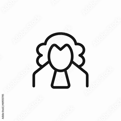 judge's wig icon icon sign vector