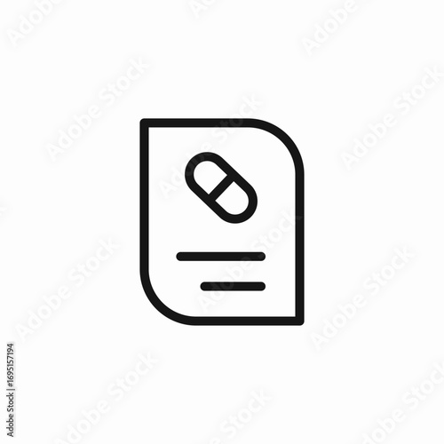 medical prescription paper icon sign vector