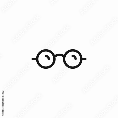 round eyeglasses accessory icon sign vector