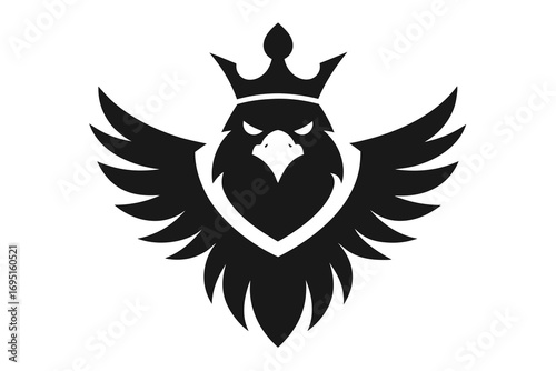 Crowned Eagle with Wings Icon – Symbol of Power, Royalty, and Leadership