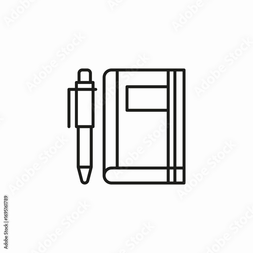 book and pen icon sign vector