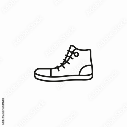 high top sneaker icon sign vector