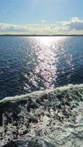 The Serene Ocean Waves Are Gracefully Undulating Under a Bright and Clear Sky Above Us Today