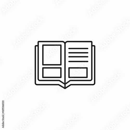 open book spread icon sign vector
