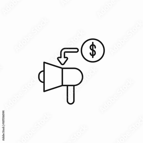 paid promotion dollar icon sign vector