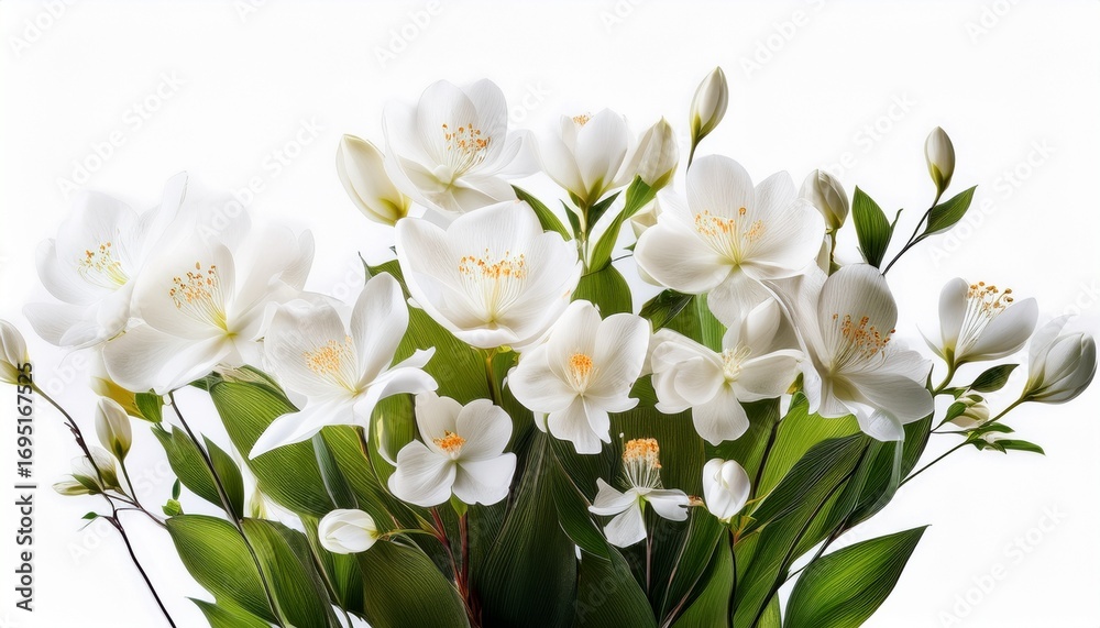 Fototapeta premium white flowers isolated on white background cutout