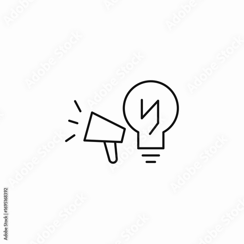 megaphone and lightbulb icon sign vector