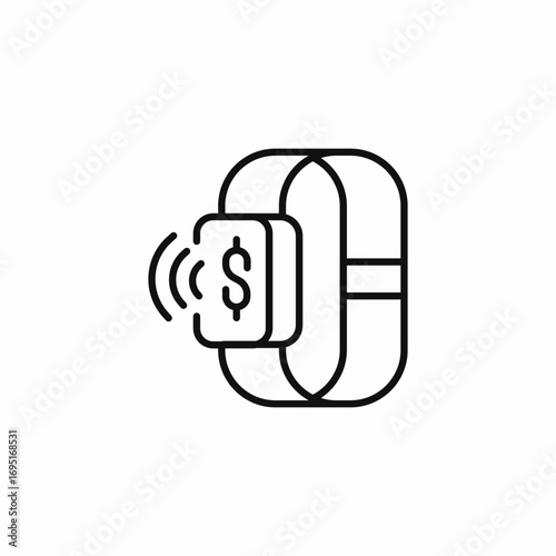 nfc payment watch icon sign vector