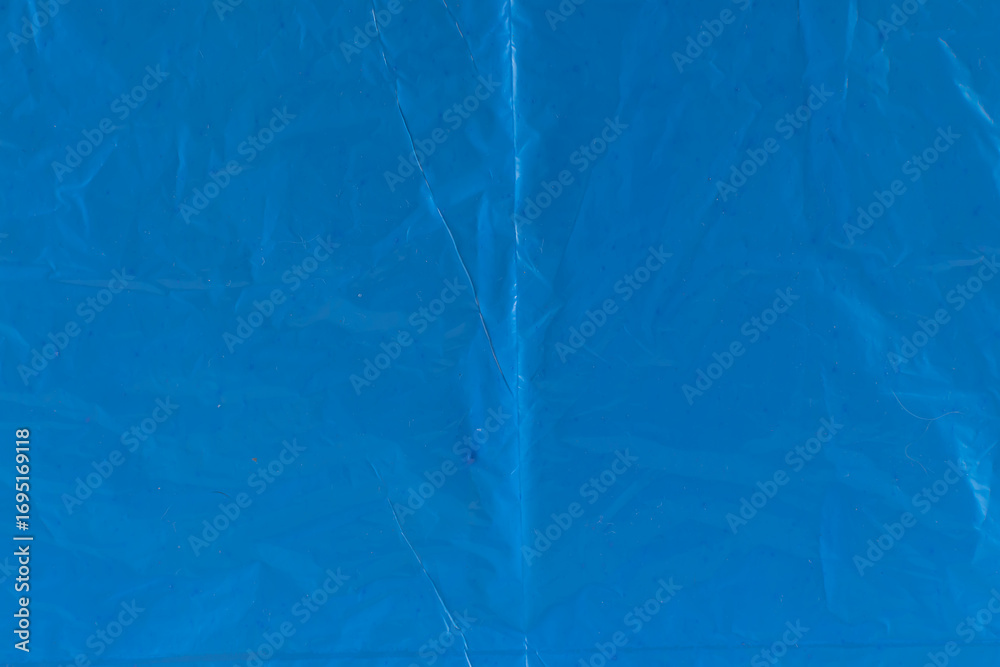 Obraz premium Blue plastic texture, blue trash bag background