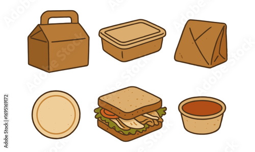 Eco-friendly food packaging with recyclable containers and sustainable design