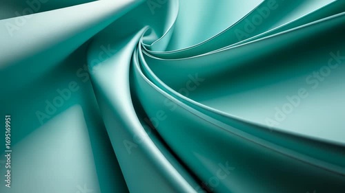 Cool teal folded paper, smooth and calming, soft creases, minimalist composition