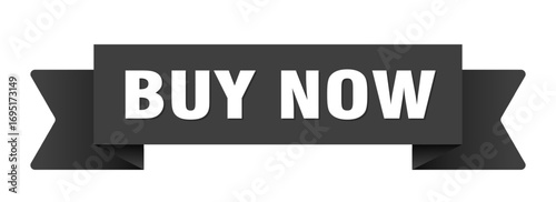 buy now ribbon isolated on transparent background. buy now ribbon