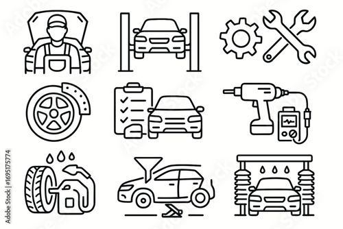 Auto Service and Car Repair Icons_simple_compose
