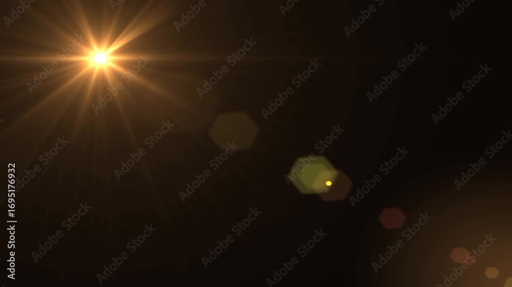 Sun burst, digital flare, Solar light in space over black background
