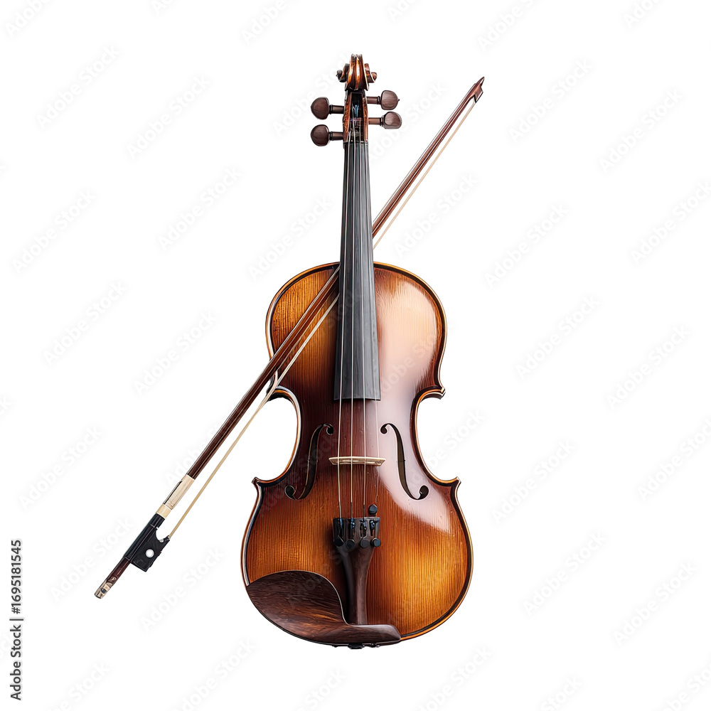 Fototapeta premium Violin and bow, warm tone