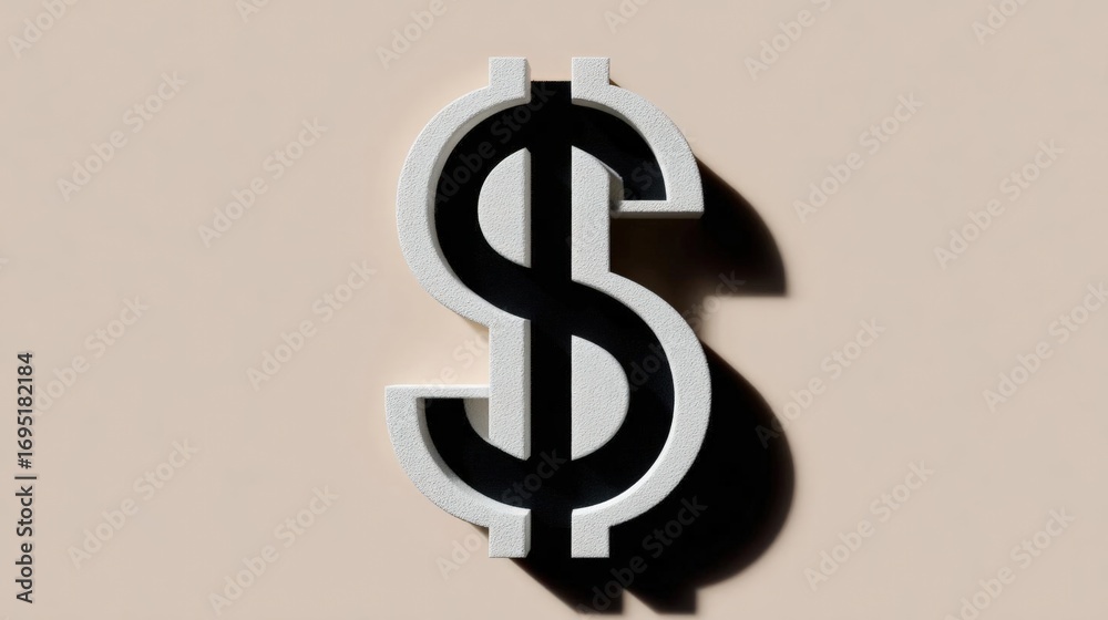 Obraz premium 3d rendering of a dollar sign. the dollar sign is made up of two curved lines that form the shape of the letter 
