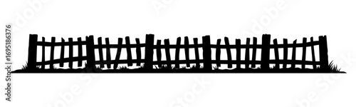 Fence icon. Fencing. Black silhouette. Front view. Vector simple flat graphic hand drawn illustration. Isolated object on white background. Isolate.
