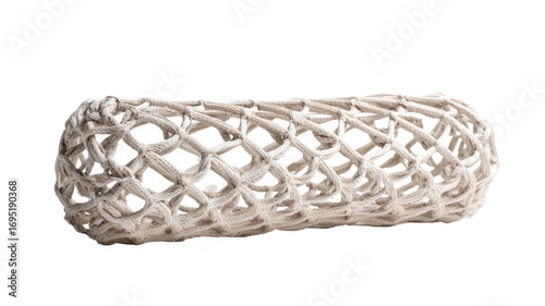 3D-printed lattice structure, close-up, white, studio shot, medical application