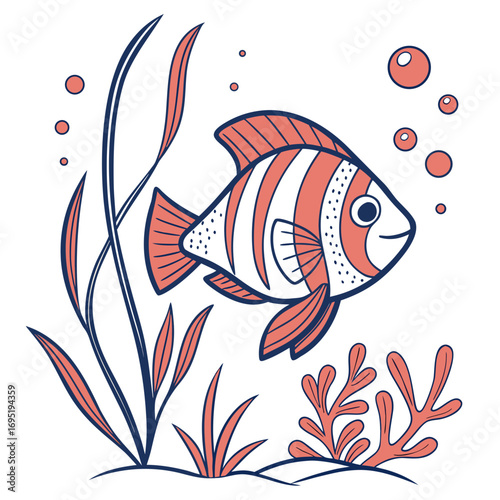 Cute fish swimming in the sea