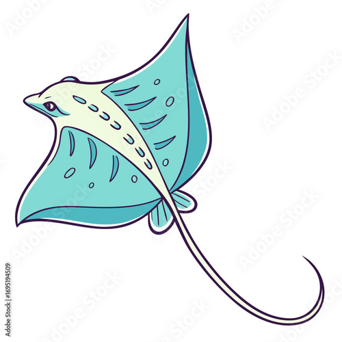 Cute stingray vector illustration drawing