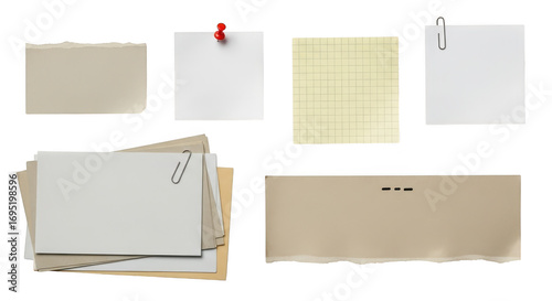 Wallpaper Mural Collection of various paper scraps, notes, and envelopes, isolated on transparent background Torontodigital.ca