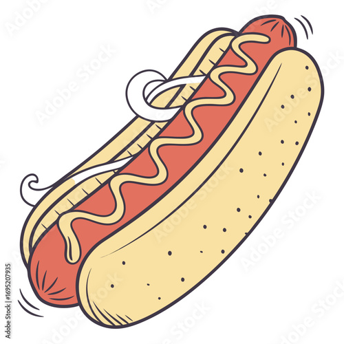 Hot dog outline illustration for design element