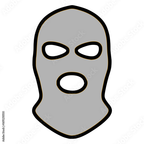 Iconic balaclava mask graphic for anonymity, mystery, or thematic design elements in diverse projects