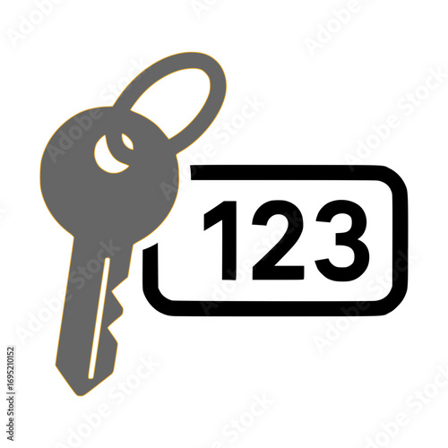 Unlock possibilities with this key icon; security, access, and solutions, originally a vector graphic