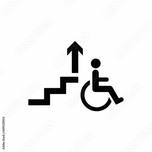 Wheelchair access symbol shows accessibility for disabled individuals. Wheelchair access informs about options for people with disabilities and mobility impairments.