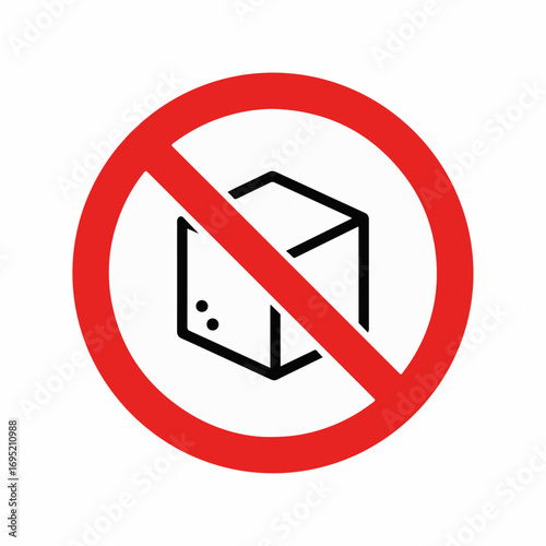 No sugar symbol features cube in prohibition sign, displaying restrictions. No sugar dietary warning indicates restricted ingredients in product labeling. No sugar emblem symbolizes health,