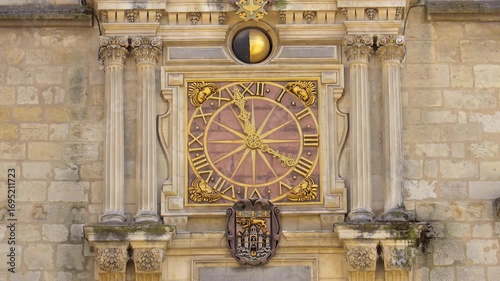 Clock of the Grosse cloche in the center of Bordeaux, France
