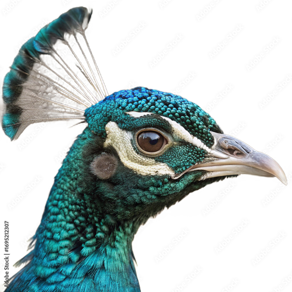 Obraz premium Stunning peacock strutting proudly displaying vibrant iridescent tail feathers in motion 