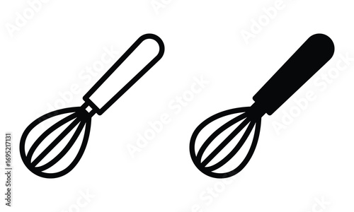 Whisk icon with outline and glyph style.